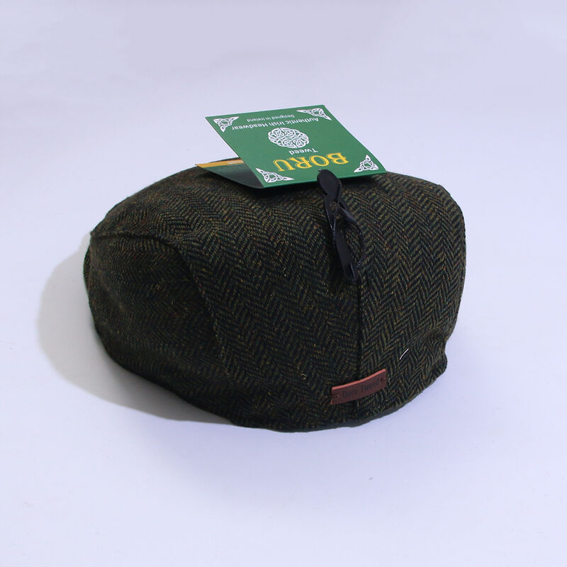 Tweed Hat Traditional Green Herringbone